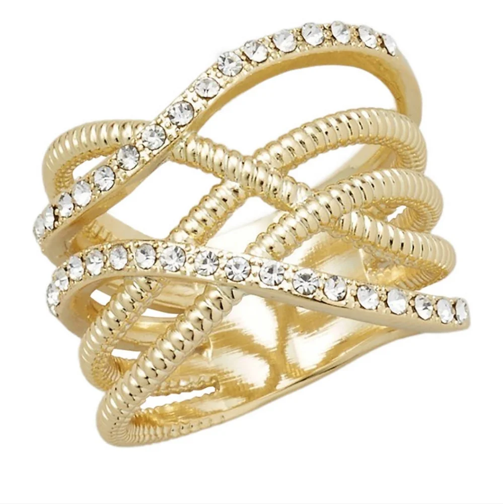 Pav'e Crystal Rope Ring - Picture 2 of 6